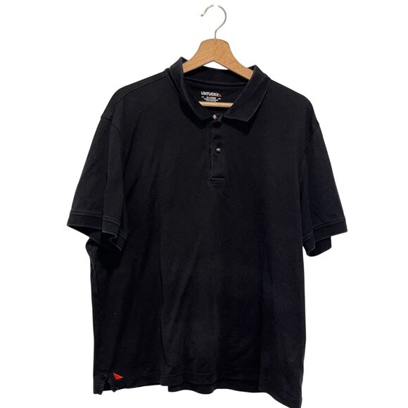 Untuckit Mens Black Polo Shirt X-Large 100% Cotton Classic Fit Short Sleeve - Picture 1 of 7